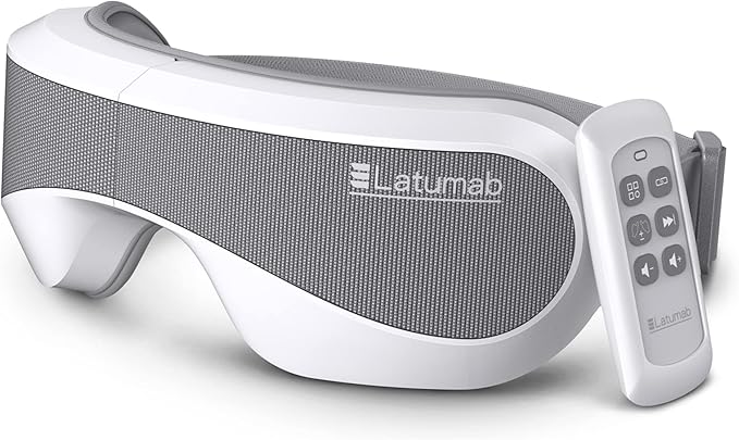 Eye Massager with Heat, Bluetooth Music Heated Massager for Migraines, Relax and Reduce Eye Strain Dark Circles Eye Bags Dry Eye Improve Sleep, Ideal Gifts for Women/Men