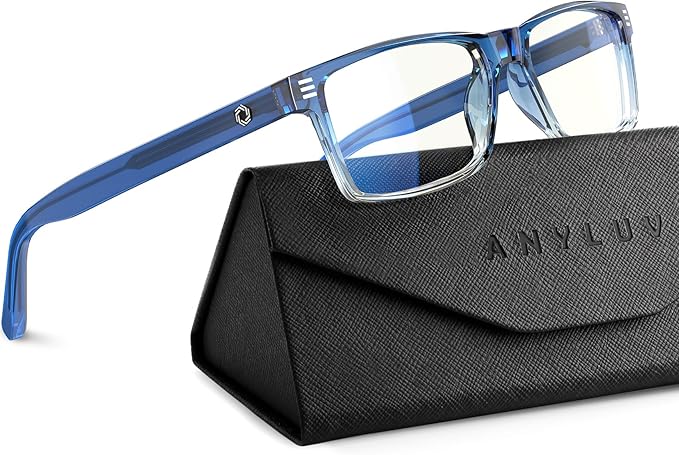 ANYLUV Blue Light Glasses Men Woman, Blue Light Blocking Glasses for Computer Gaming, Eye Strain Relief Eye Protection