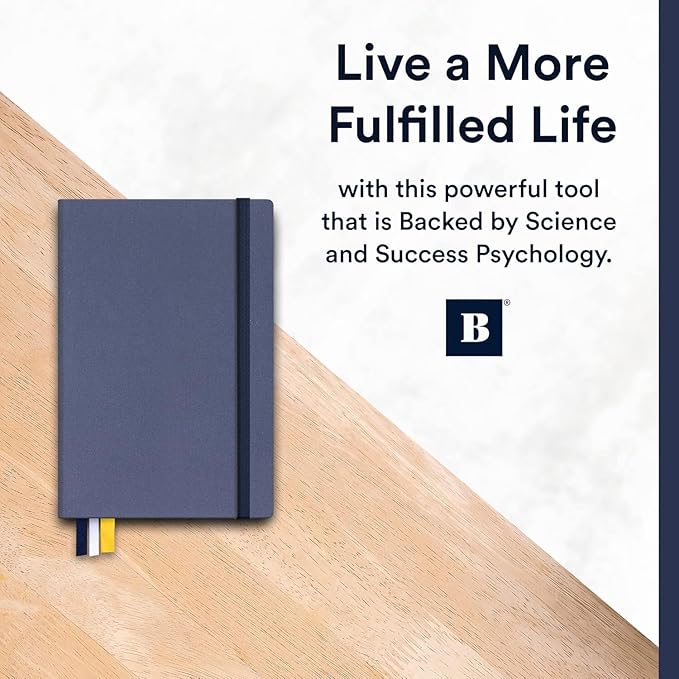 BestSelf 13-Week Self Journal & Goal Planner – Undated Daily ADHD-Friendly Journal for Men & Women | Productivity, Gratitude, Reflection & Habit Tracker | 2025 Life Organizer with Prompts, Distance Navy