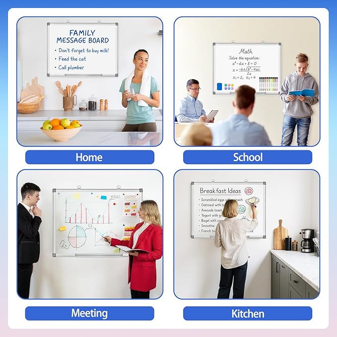 Grtard White Board Dry Erase, 18" x 12" Magnetic Dry Erase Boards, Hanging Magnetic Whiteboard with Marker and Strong Magnets, Dry Erase Board for Wall, White Boards Dry Erase for School, Office, Home