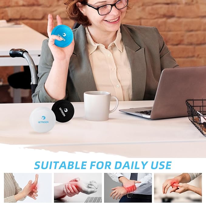 Stress Ball, Tri-Density Stress Balls for Adults & Grip Strengthening, Squeeze Balls for Hand Therapy, Squishy Stress Ball, Hand Strengthener Ball, Hand Balls for Therapy