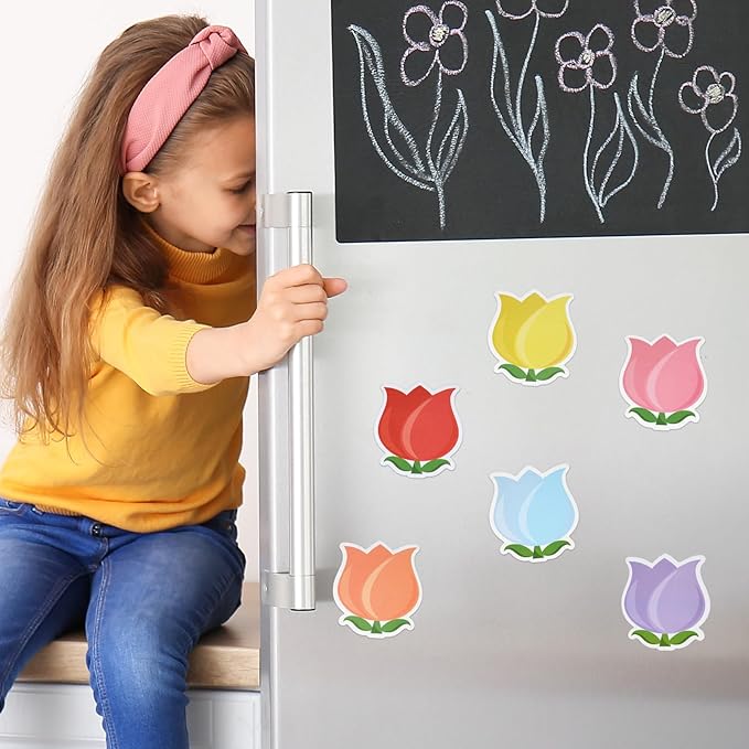 24 Packs Tulip Floral Sticky Notes 6 Colors 3 x 3 Inch Spring Flower Memo Pads Post Reminder Notes for Annotating Books Office School Study Supplies, 480 Sheets