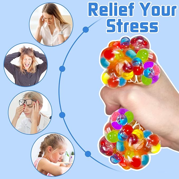 24 Pack Stress Balls Set Fidget Toys Halloween Party Favors for Kids School Class Birthday Gifts, Squishy Toys, Stress Relief Toys Squeeze Balls Bulk Halloween Party Favors, Goodie Bag Stuffers