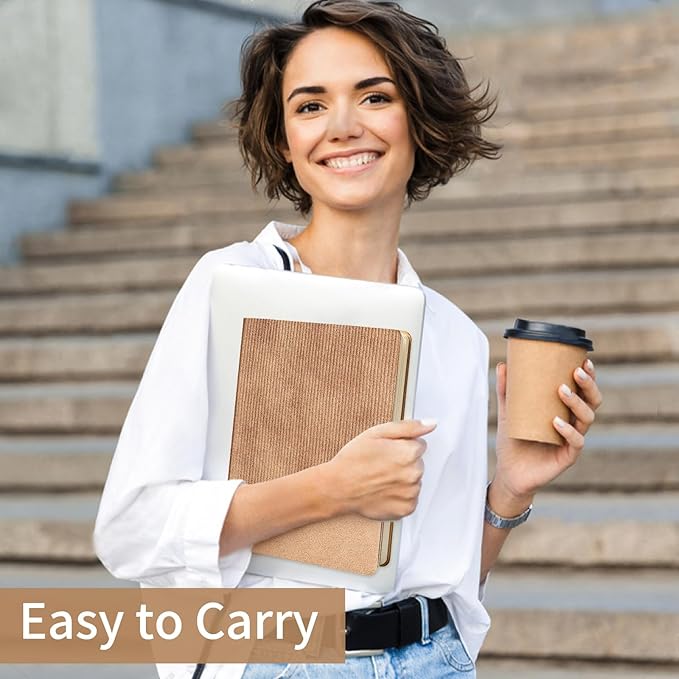 Lined Journal Notebook for Work College Ruled Note Book 5.79"x8.27" A5 PU Leather Daily Journaling 216 Pages for Women Men Writing Home School Supplies Business (A5 Lined 216pages, 09-RoseGold)