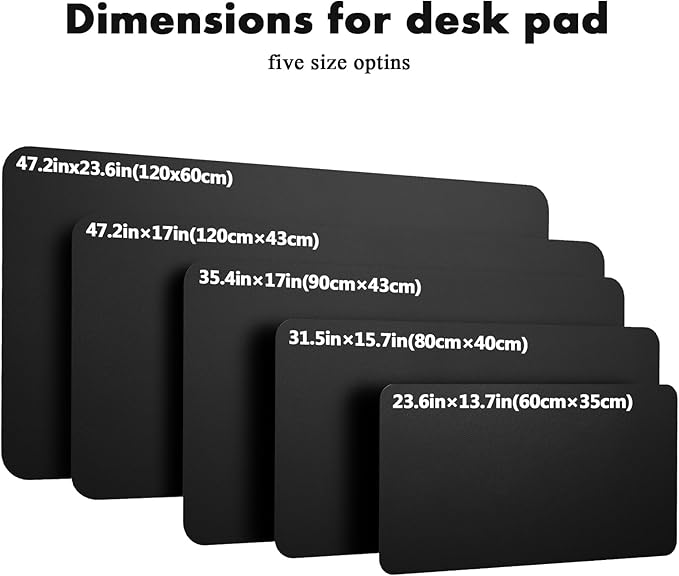 YSAGi Double-Sided Desk Pad, Leather Desk Mat, Eco Cork Desk Pad Protector, Large Mouse Pad for Desk, Waterproof Desk Blotter Pad, Desk Writing Pad for Office Work/Home (Black+Cork, 47.2" x 17")