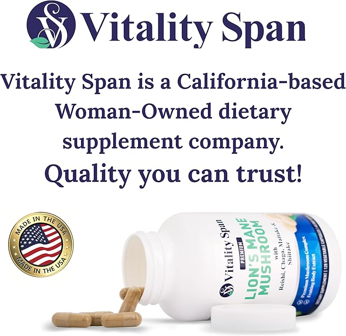 Lions Mane Supplement Capsules - Mushroom Extract: Chaga, Maitake, Reishi & Shiitake Mushrooms | Pure Fruiting Body | Mental Clarity, Focus, Cognitive Support | 120 Veggie Caps