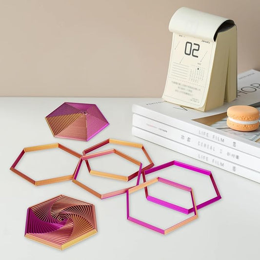 Fractal Fidget Hexagon, 3D Printed Hexagonal Toys,Hexagon Fidget Toy,Infinity Cube Fidget Toy 3D Printed Anxiety Toys for Stress Relief and Desk Fidgeting(5.75in)-C