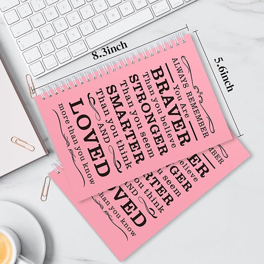 4Pcs A5 Spiral Notebook,Inspirational Journal,Motivational Journal for Women Men,100 Pages Lined Spiral Journal Notebook College Ruled Daily Diary for School,Travel,Business,Work (4Pcs Always-Pink)