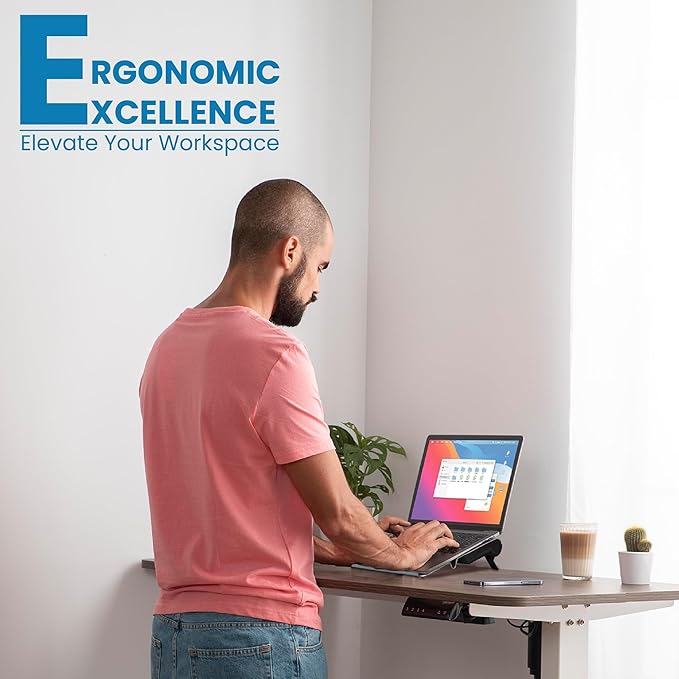 OTM Essentials Aluminum Small Laptop Riser Stand, Desk Riser with Non-Slip Padding and Tilted Surface, Versatile Home Office Essentials, Ideal for 11"-13" Laptops