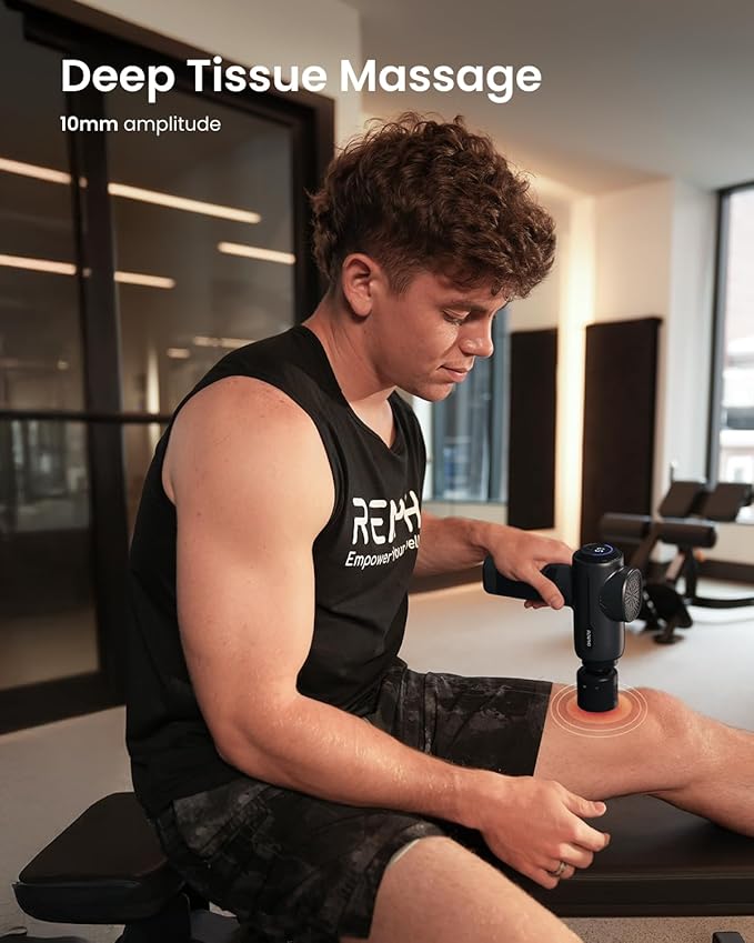 RENPHO Massage Gun with Heat and Cold, Portable Percussion Muscle Deep Tissue Massager with Carry Case, Gifts for Men Women