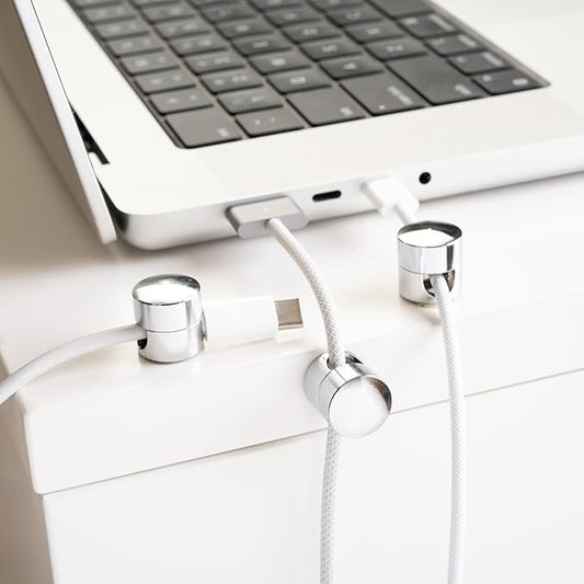 Cable Anchors for Desk Organization | Premium Aluminum Cord Organizers | Charger + Cable Management Clips for Home & Office | Stylish, Sturdy, & Functional | (3 Pack) (Silver)
