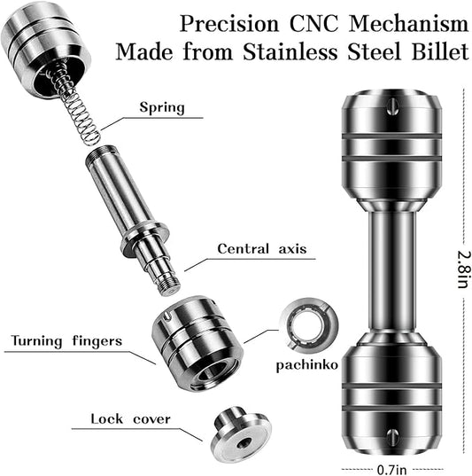Fidget Toys Fingertip Dumbbell for Adults, 2 in 1 EDC Metal Fidget Spinners, Fidget Spinner for Anxiety Relief Autism Therapy, Stress Relief, Office Gadgets Gift for Adults Teens (Dumbbell)