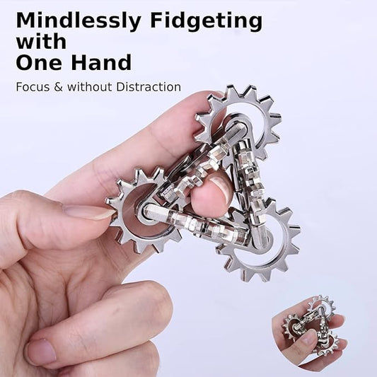 Infinity Gear Fidget Toy, Cool Sensory Solid Metal Never Ending Figette Toys, Adults Fidget Toys, Keep Fingers/Hands Busy, Relieve Stress Anxiety, Promotes Focus Avoid Bad Habits