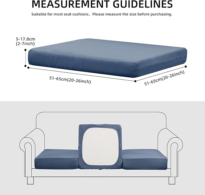 12Pcs Patio Cushion Covers Waterproof, Cushion Covers, Stretch Outdoor Couch Covers, Patio Couch Slipcovers, Patio Cushion Covers Replacement, Outdoor Chair Cushion Covers (Grayish Blue)