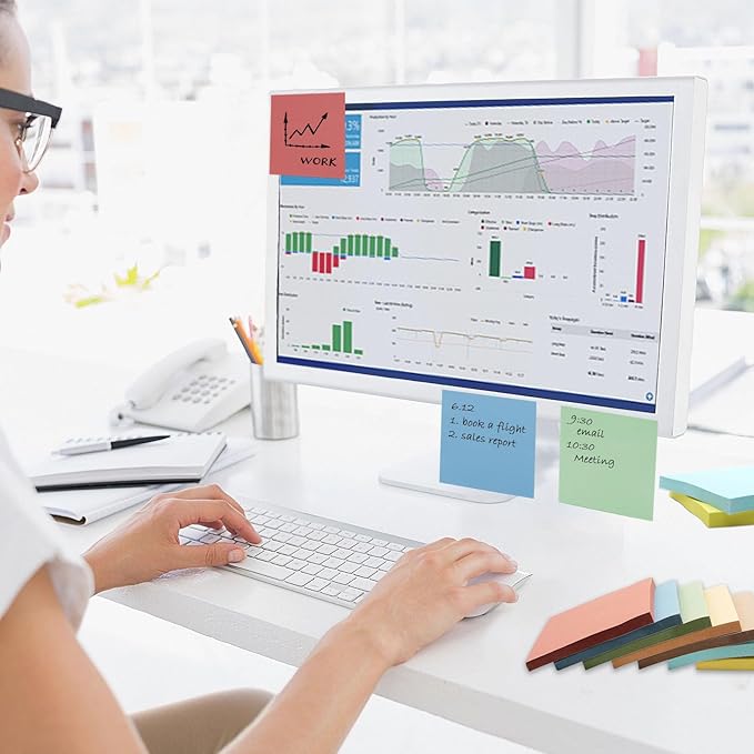 16 Pack Sticky Notes 3x3 in Post, Vintage Colors Sticky Note Pads, Recyclable, Sticky Notes Bulk Easy to Post for Home, Office, Notebook