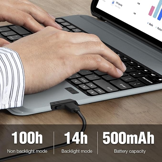 Nillkin iPad Pro 13 inch Case with Keyboard M4 2024, Slide Camera Cover, iPad Pro 13 Case with Pencil Holder and 7 Colors Backlit Wireless Detachable Keyboard, Multi-Touch Trackpad