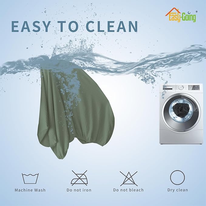 Easy-Going Stretch Sectional Couch Covers 1 Piece Chaise Lounge Slipcover L Shape Separate Cushion Couch Seat Chaise Cover for Both Left/Right Sectional Couch Grayish Green