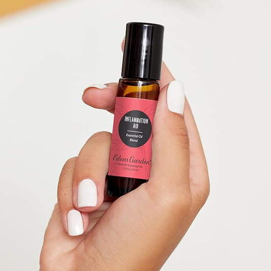 Edens Garden Inflammation Aid Essential Oil Roll-On Blend- 100% Pure Premium Grade, Natural, Therapeutic, Aromatherapy, Kid & Skin Safe, The Best for Wellness, Tension Pre-Diluted 10 ml (.33 fl oz)