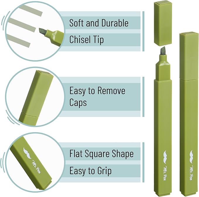 Mr. Pen- Aesthetic Highlighters, 8 Pack, Chisel Tip, Natural Vintage, Cute Highlighters Assorted Colors, Back to School Supplies