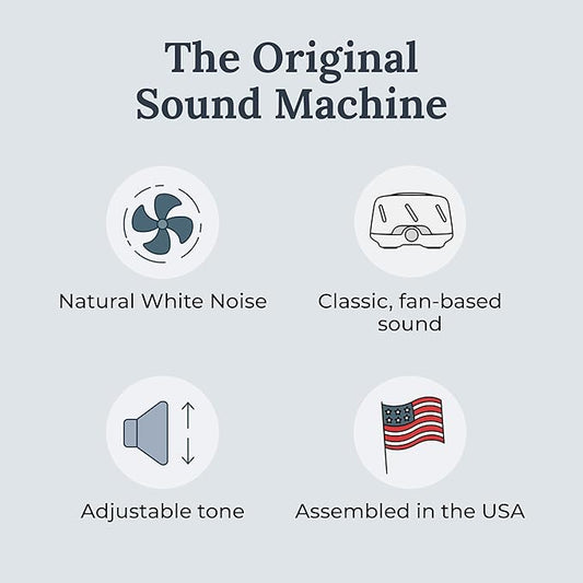 Yogasleep Dohm UNO White Noise Sound Machine (White) with Real Fan Inside for Non-Looping White Noise, for Travel, Office Privacy, Meditation, Sleep Aid for Adults & Baby, Registry Gift