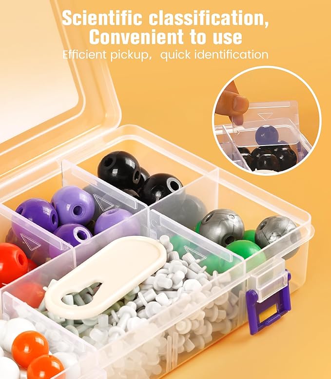 Organic Chemistry Model Kit-240 PCS,Portable Molecular Model Kit for Chemistry Classes,Atomic Element Model Set for Organic&Inorganic Learning,Supply to Students & Teachers