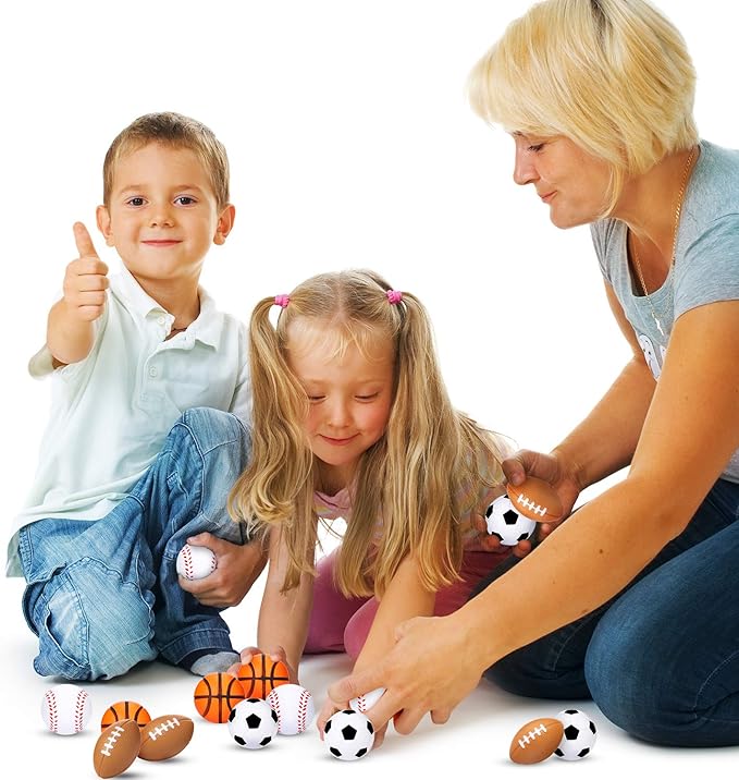 Blulu 30 Packs Baseball Stress Balls Party Favors Foam Mini Baseball Squeeze Balls for Kids, School Carnival Reward and Party Supplies