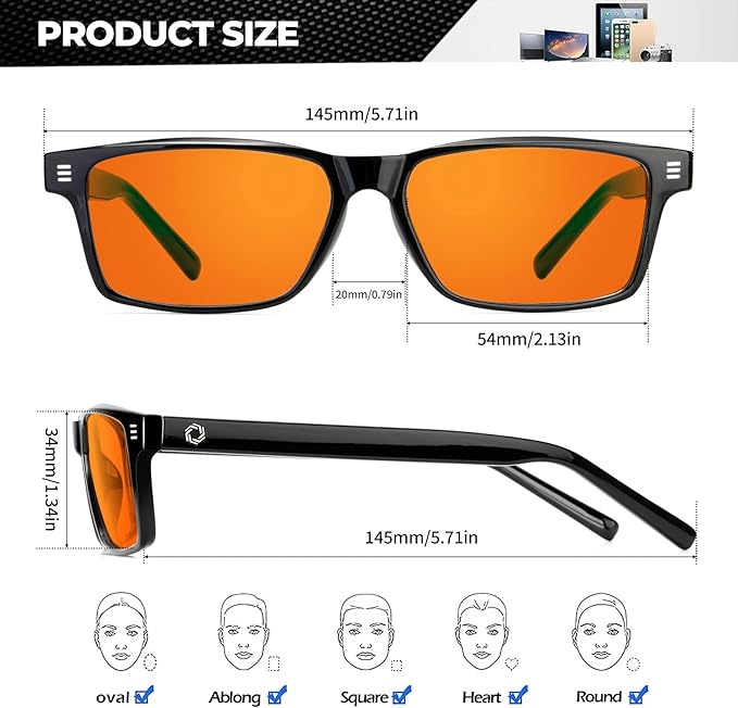 ANYLUV Blue Light Glasses Men Woman, Blue Light Blocking Glasses for Computer Gaming, Eye Strain Relief Eye Protection