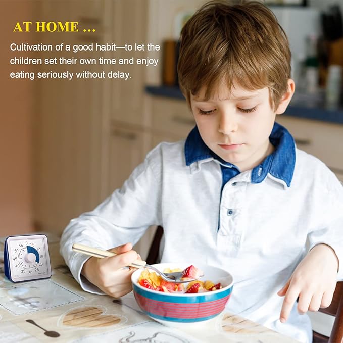 Secura 60-Minute Visual Timer, Classroom Timer, Countdown Timer for Kids and Adults, Time Management Tool for Teaching (Navy Blue & Navy Blue)