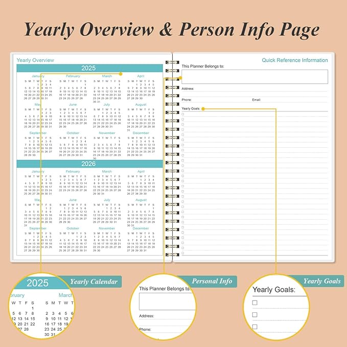 2025-2026 Planner - 17 Months Weekly & Monthly Planner from August 2025 - December 2026, Academic Planner 2025-2026 with Elastic Closure, Inner Pocket, 8.5" x 11", Rose Leaf