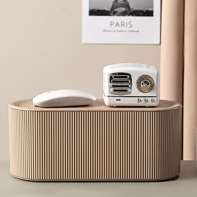 Cable Management Box,Desk Cord Organizer with Groove Cover,Plastic Cord Hider Box,Large Cable Box Organizer,Power Socket Management for TV/Computer/Router/Games Console Cable Storage (Milk Tea)