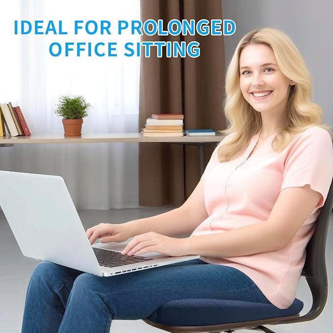 Gel Wheelchair Seat Cushion,Bed Sore Cushions for Butt,Relieve Sciatica,Coccyx,Pressure Sore and Ulcer Pain Relief Pillow,Cushion for Office Chairs,Removable&Washable Cover(Elevated Set Blue)