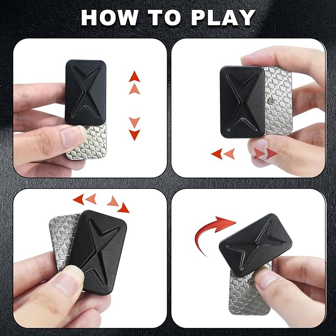 Magnetic Fidget Slider, EDC Fidget Toys for Adults, Home Office Executive Desk Toy Stress Relief Toy, Ideal Gifts for ADHD, ADD & Autism (Frost Black 2.0)