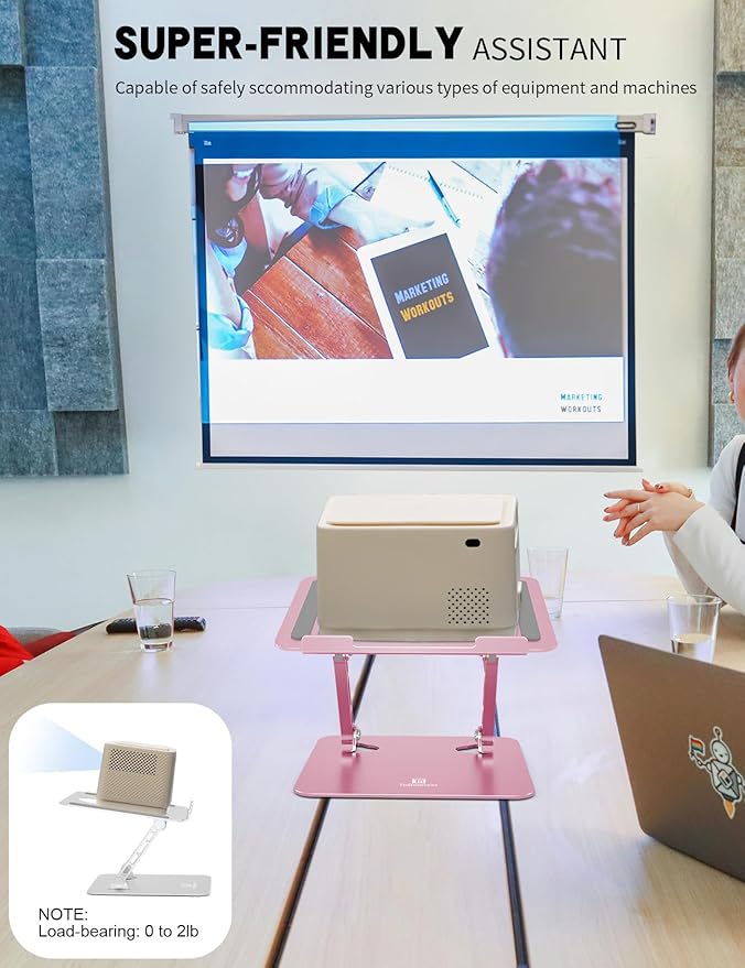 Laptop Stand Adjustable Laptop Holder for Desk, Foldable Laptop Riser Portable Computer Stand Compatible with MacBook, Lenovo, HP and All Laptops up to 15.6 inches Puce Pink