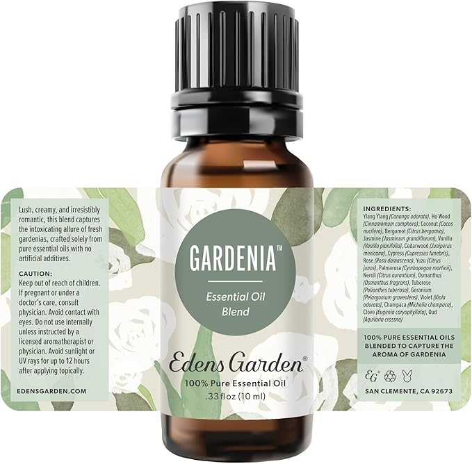 Edens Garden Gardenia Essential Oil Blend – 100% Pure Premium Grade for Diffuser, DIY Soap & Candle Making, Natural Aromatherapy & Skin Safe, Undiluted & Clean, No Added Fragrance 10 ml (.33 fl oz)