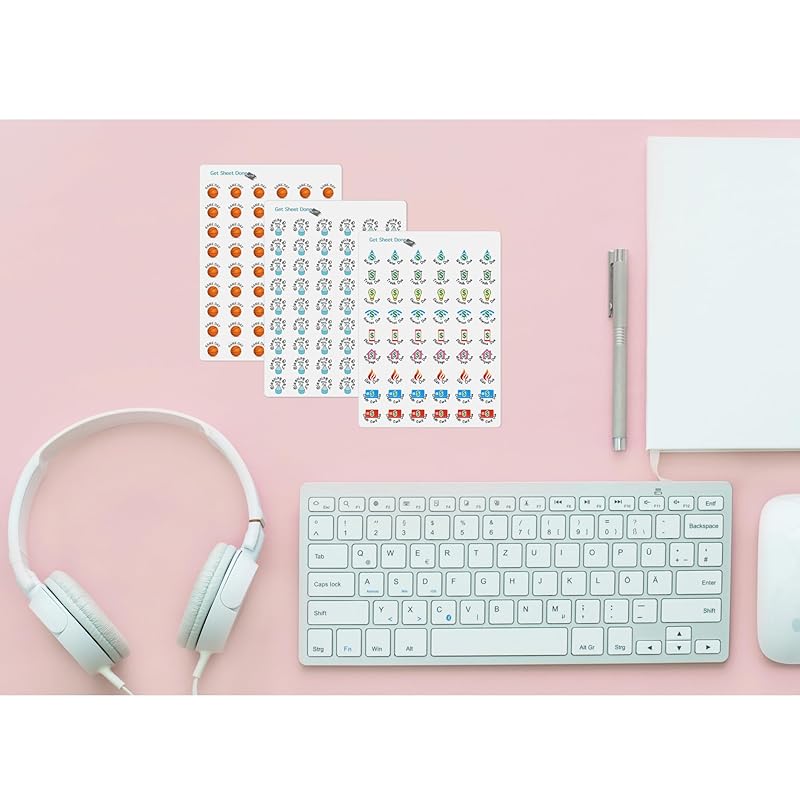 Plant Planner Stickers / 110 Dot Icon Vinyl Stickers (1/3”) / Water Plants Reminder Care Fertilize/Essential Productivity Life Planner Stickers/Bujo Bullet Journaling/ToDo (Storm, 3 Sheets)