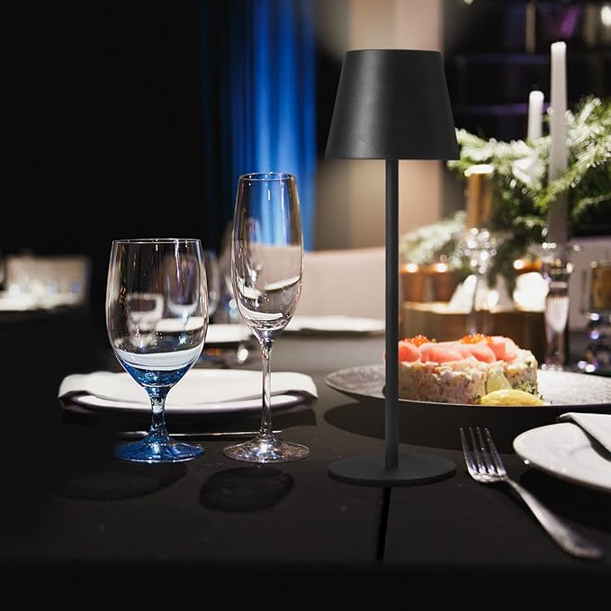 Maksone 2 Pack RGB Cordless Table Lamp, 6600mWh Rechargeable Battery Desk Lamp, 3000K Stepless Dimming and Led Color Changing Night Light, IP54 Waterproof Outdoor Portable Lamp for Patio (Black)