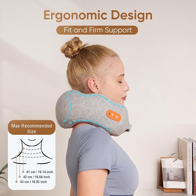 Howdy Shiatsu Neck Massager with Heat, 2-in-1 Portable Travel Cervical Support Pillow for Neck Relax, 2025 for Mom Dad Women Men