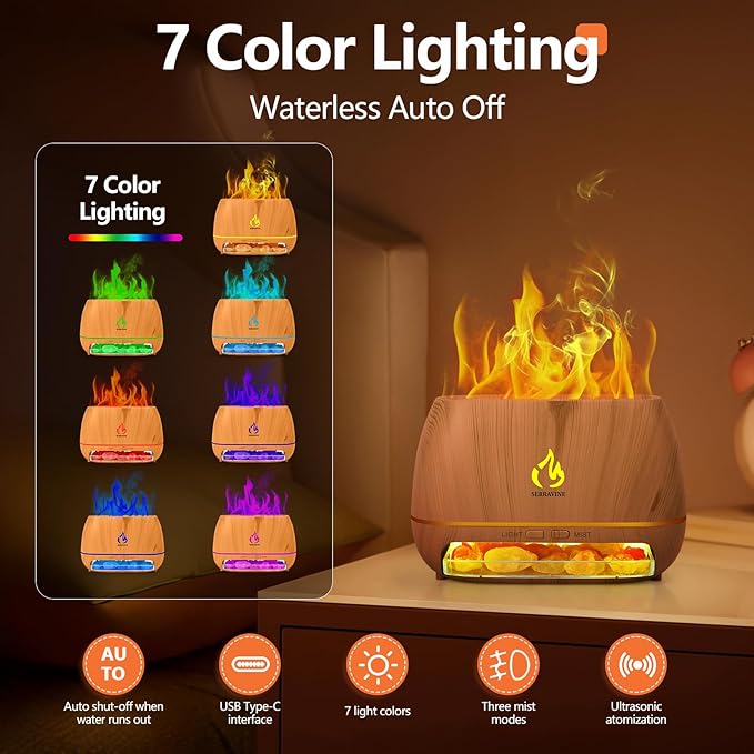 Ultrasonic Essential Oil Diffuser Set with 12 Best Aromatherapy Oils, Gift Box & Bag, Himalayan Salt Lamp Diffuser,Cool Mist Humidifier for Bedroom, Scent Diffusers for Home