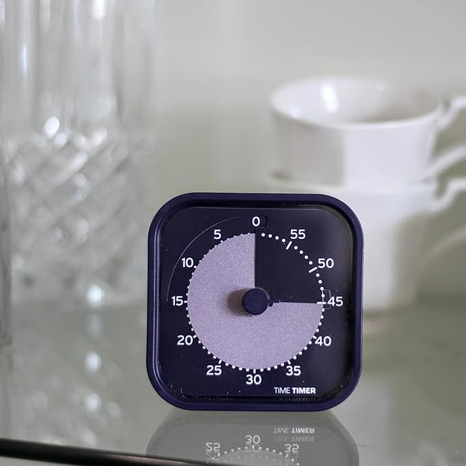 Time Timer MOD Home - Metallic Series - Individual Sized 60 Minute Visual Countdown Timer for ADHD, Adults, Students, and Pomodoro with Silent Operation (Metallic Indigo)