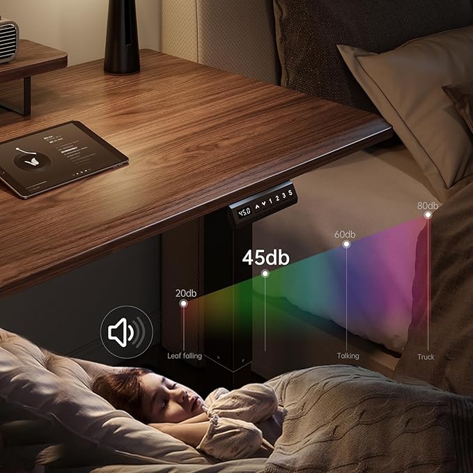 Dual Motor Standing Desk Frame, Electric Adjustable Legs with Memory Presets, Stand Up Desk Frame Workstation, with Cable Management Tray, Headphone Hook, Caster Wheels, for Home Office