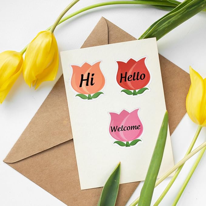 24 Packs Tulip Floral Sticky Notes 6 Colors 3 x 3 Inch Spring Flower Memo Pads Post Reminder Notes for Annotating Books Office School Study Supplies, 480 Sheets
