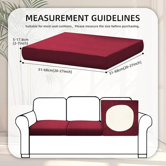 8Pcs Stretch Patio Cushion Covers,Outdoor Couch Covers Replacement,Outdoor Couch & Sofa Slipcovers,for Patio Furniture Cushion Covers,Washable Reusable urniture Protector (Wine Red,Cover Only)