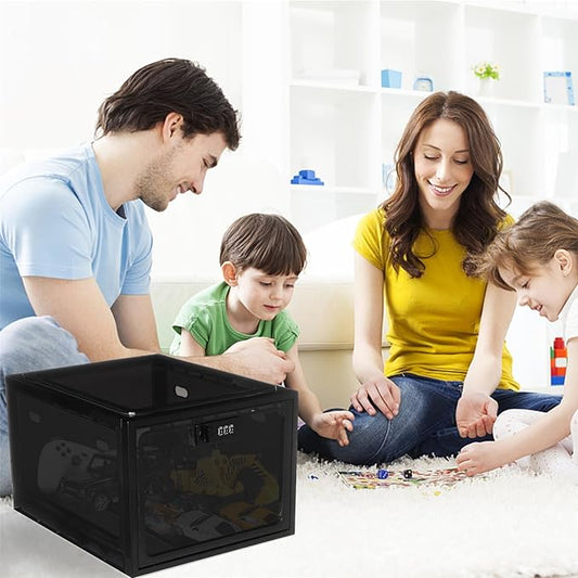 Medicine Lock Box for Safe Medication, Clear Lockable Storage Box for Phone Tablet Office School Home Safety