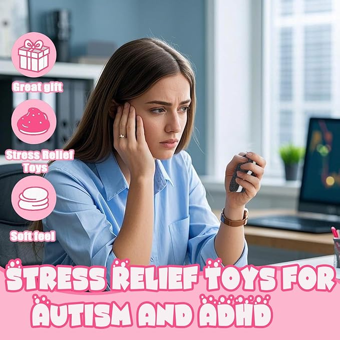 Stress Relief Toy,Handmade Silicone Stres Relief Squishy Toy,Ultra-Soft Decompression Venting Toys,Anxiety and Relaxation Perfect Desk Accessory for Stress Relief Toys(Black)