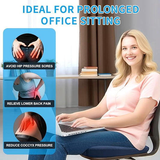 Gel Wheelchair Seat Cushion,Bed Sore Cushions for Butt,Relieve Sciatica,Back,Coccyx,Pressure Sore/Ulcer Pain Relief Pillow,Ergonomic Chair Cushion, Anti-Slip Cover Removable and Washing(Blue)