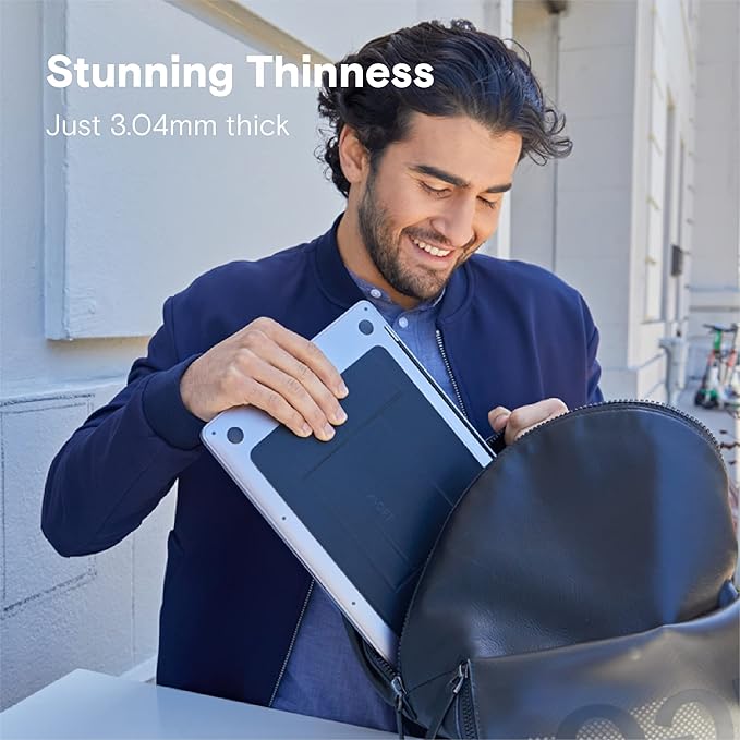 MOFT Laptop Stand for Desk, Stick-On Computer Stand with Dual-Angle, Ergonomic Laptop Riser Holder for Travel, Foldable & Portable MacBook Stand Fits 11.6"-16" Laptops, Black