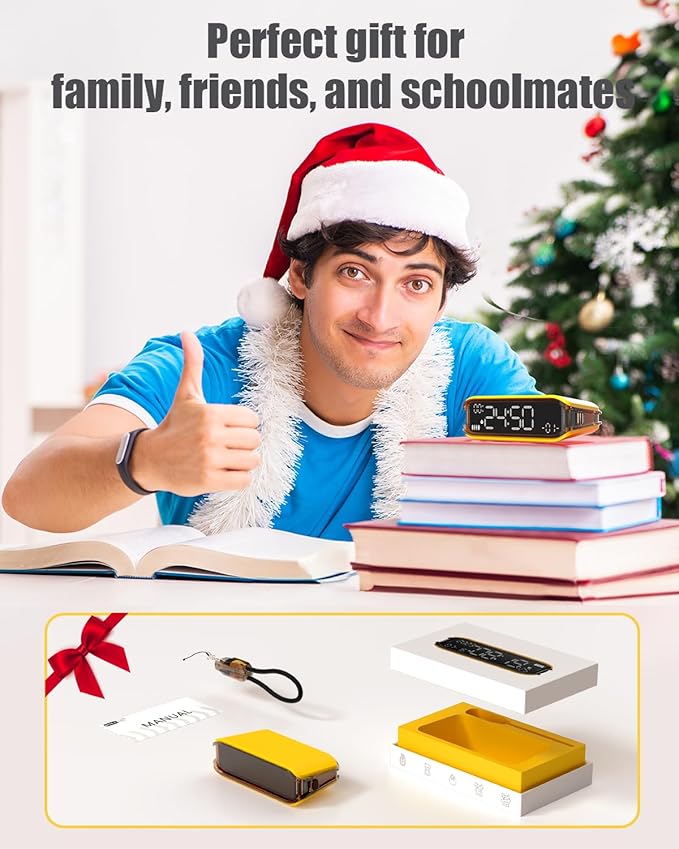 Pomodoro Timer Clock, Desk Timer for Productivity, Rotating to Switch Functions, Real-Time, Countdown, Count-up for Classroom Study, Work, Fitness