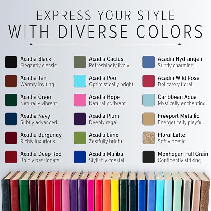 Gallery Leather Large Monthly Planner 2025-2026, Elegantly Bound Calendar Planner and Notebook with Stylish Gold-Gilded Page Edges, 18 Months - Acadia Burgundy - 9.75x7.5"