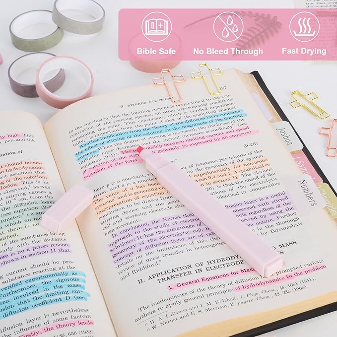 28 Pcs Bible Study Supplies, Journaling Kit for Women, Morandi Bible Study Kit with Pastel Highlighters and Tabs, Pens, Sticky Notes, Annotation Kit