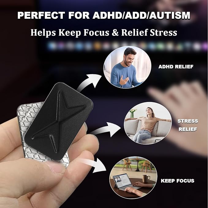 Magnetic Fidget Slider, EDC Fidget Toys for Adults, Home Office Executive Desk Toy Stress Relief Toy, Ideal Gifts for ADHD, ADD & Autism (Frost Black 2.0)